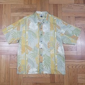 TOMMY BAHAMA Hawaiian Camp Shirt 100% Silk Size L